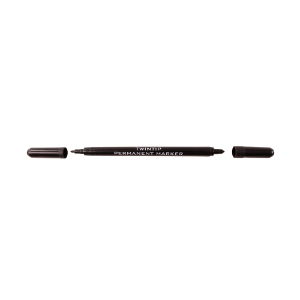 Twin-tip black permanent marker - 1 & 3mm