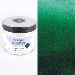 PTIE5GR Caligo Safewash Etching Ink Phthalo Green 500g Tin